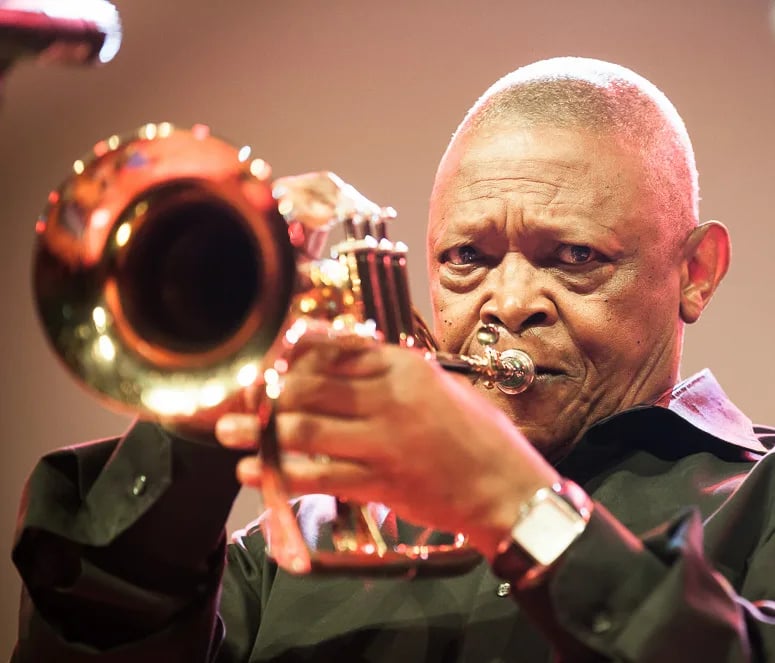 Portrait of Hugh Masekela (1939–2018) – memorial page